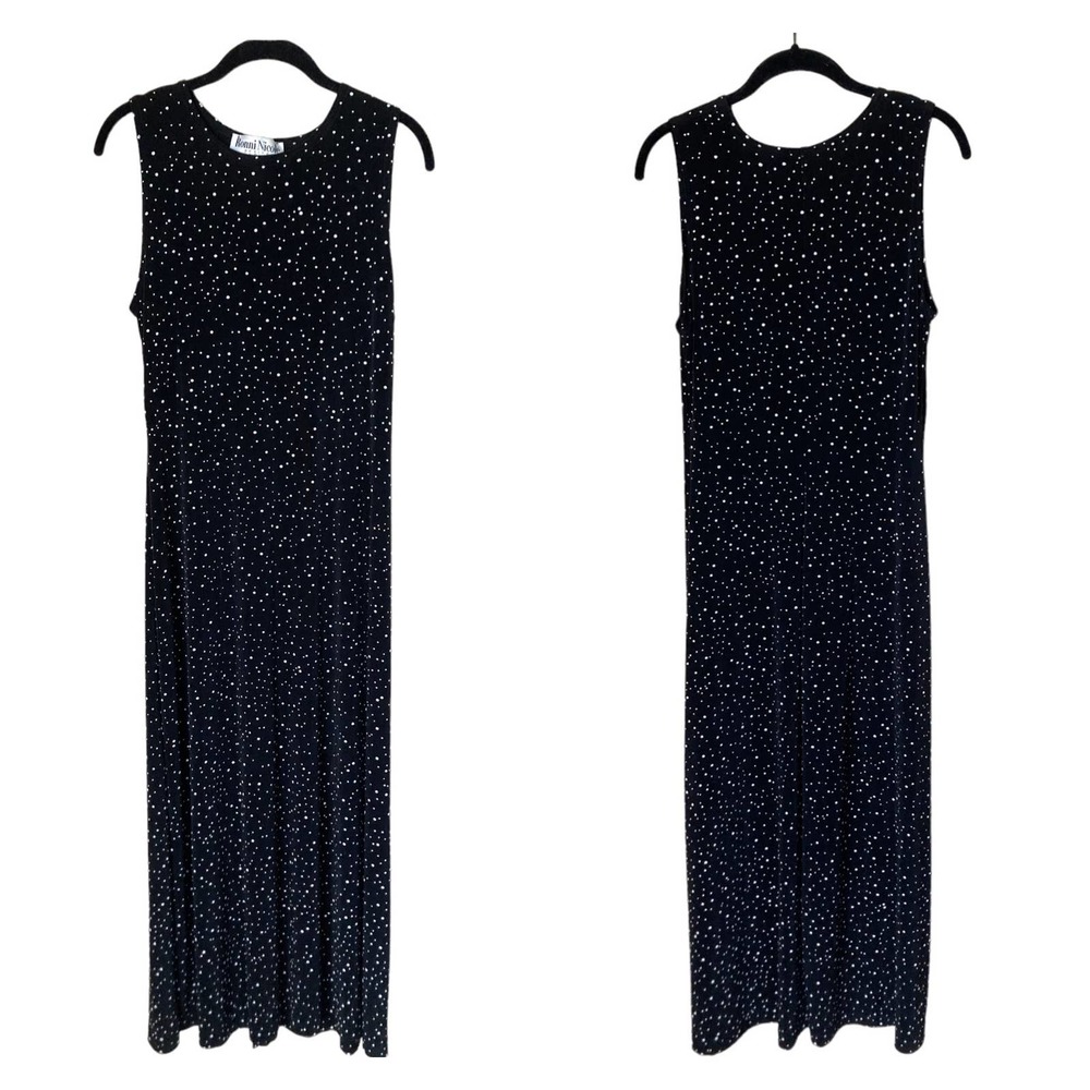 Vintage Y2K Jersey Space Dot Print Slip Dress